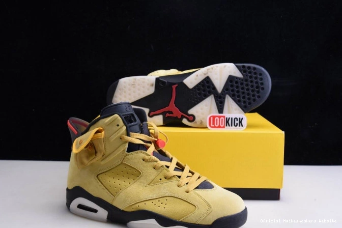 Official Maikesneakers CN1084-300 TRAVIS 6 JORDAN X YELLOW AIR SCOTT 0705